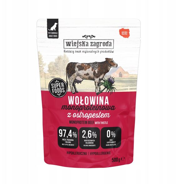 Karma mokra dla psa Monobiałkowa Wołowina (dorosły) 500g