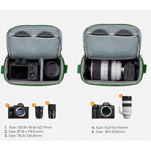 Kabura Torba Fotograficzna Foto Sling Na Aparat Dslr Dron Kamerę Gimbal K&f / Kf13.179v8 / Zielony