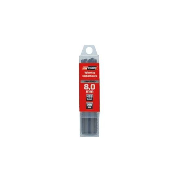 Wiertło AWTools do metalu kobaltowe walcowe 8mm 5szt. (AW42080)