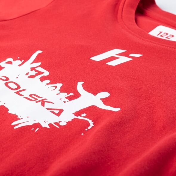 Huari Dziecięca koszulka z krótkim rękawem Huari Poland Fan Kids racing red/white rozmiar 116
