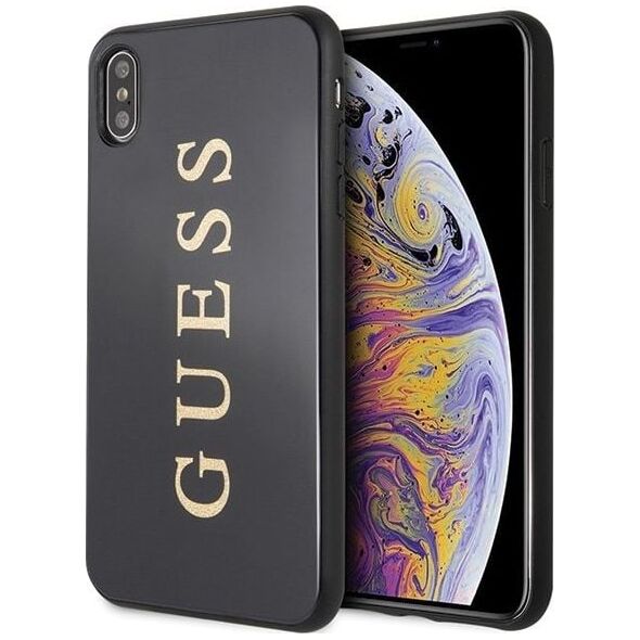 Guess Guess GUHCI65TGGGBK iPhone Xs Max czarny/black hard case Classic Double Layer Glitter uniwersalny