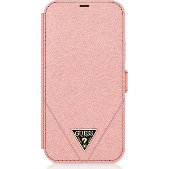 Guess Guess GUFLBKP12SVSATMLPI iPhone 12 mini 5,4" różowy/pink book Saffiano