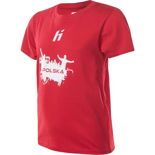 Dziecięca koszulka z krótkim rękawem Huari Poland Fan Kids racing red/white rozmiar 134
