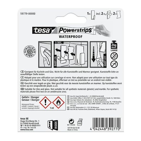 TESA 59779-00000-00 κρεμάστρα Εσωτερικός Καθολικός γάντζος Ανοξείδωτο ατσάλι 1 τεμ.