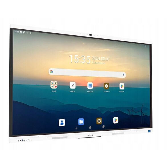 Dotykowy monitor interaktywny METZ 86SG1 86", 4K DLED, Android, Wifi6, uchwyt ścienny, 16GB/256GB, Kamera, Głośniki+suboofer