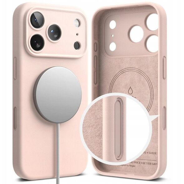 Etui Ringke Silicone Magnetic MagSafe do Apple iPhone 17 Pro Pink Sand