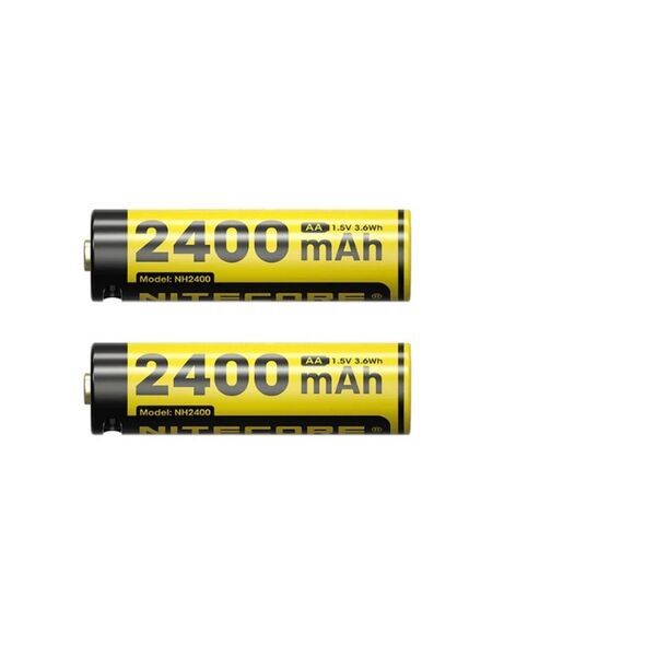 Nitecore NH2400 2400mAh USB-C Rechargeable AA Battery 2-Pack