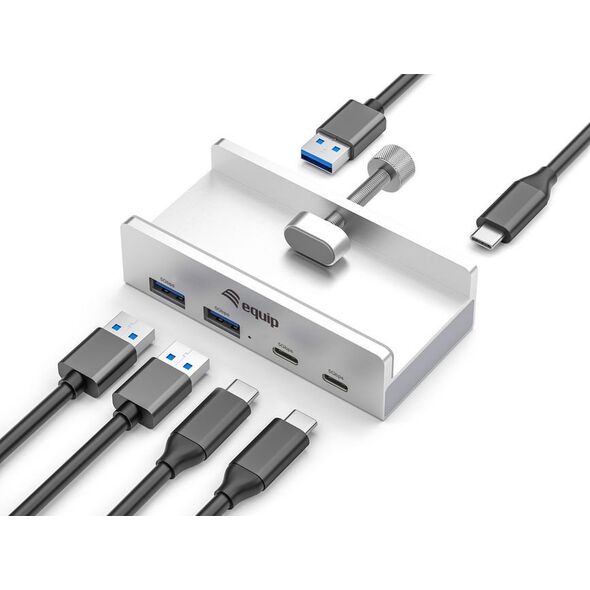 Equip 128967 huby i koncentratory USB 3.2 Gen 1 (3.1 Gen 1) Type-A 5000 Mbit/s Aluminium