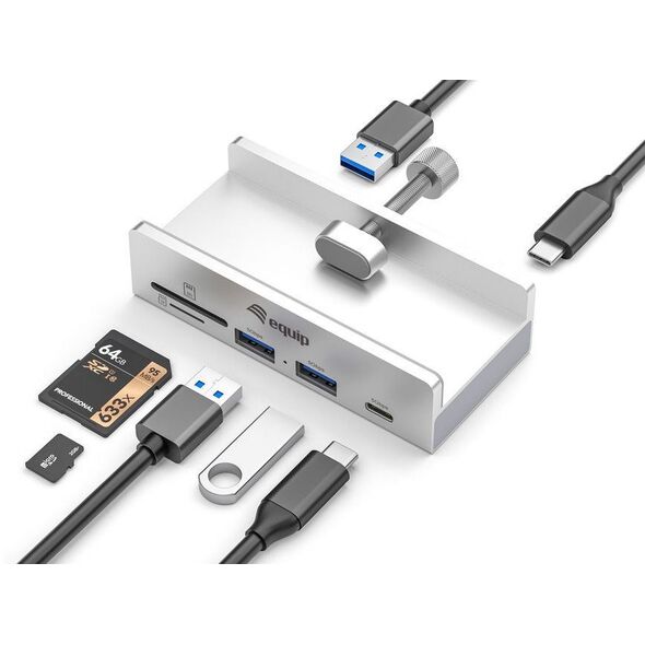 Equip 128968 huby i koncentratory USB 3.2 Gen 1 (3.1 Gen 1) Type-A 5000 Mbit/s Aluminium