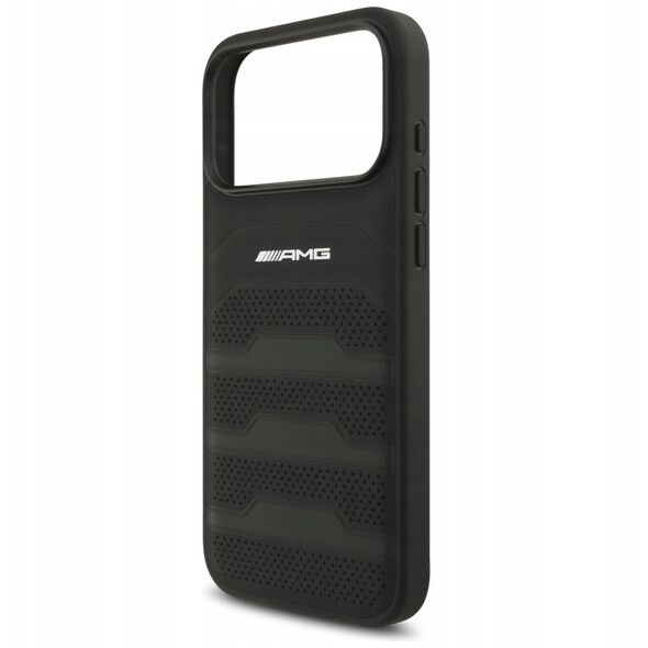 Case AMG Leather Debossed Lines Logo for  iPhone 17 Pro Max black