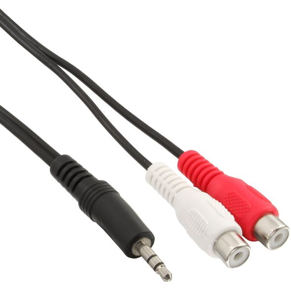 InLine® Cinch/Klinke Kabel, 2x Cinch Buchse an 3,5mm Klinke Stecker, 3m