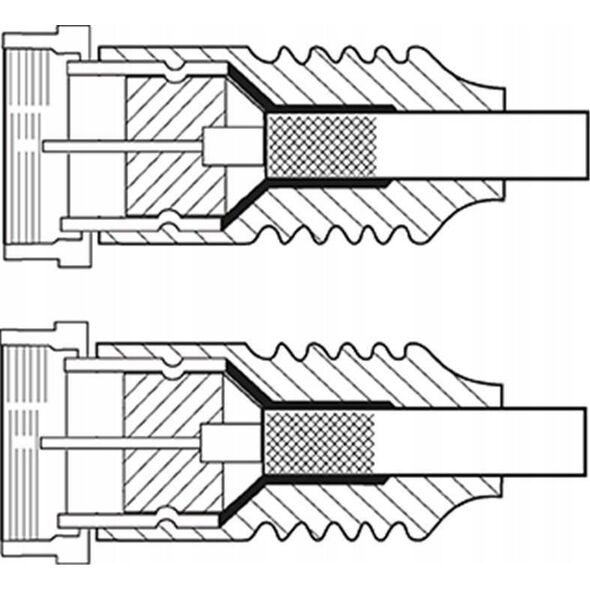 Kabel przyłączeniowy SAT (80 dB), szybkozłączka F 5m
