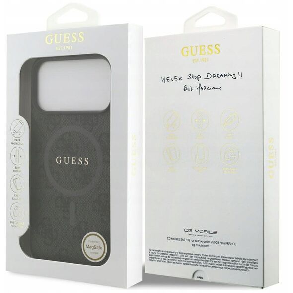 Etui Guess 4G Ring Classic Logo MagSafe do Apple iPhone 17 Pro Max czarny
