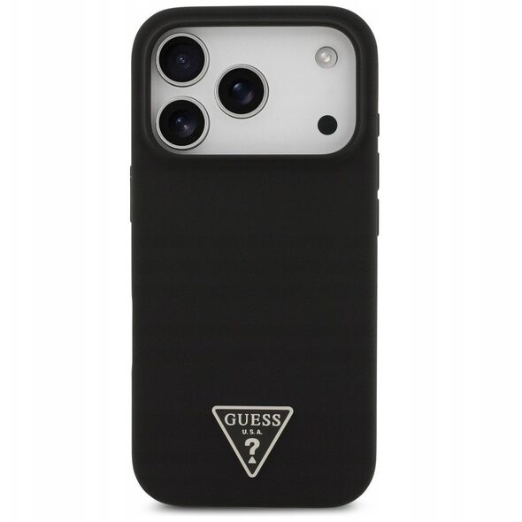 Etui Guess Silicone Triangle Logo MagSafe do iPhone 17 Pro czarny