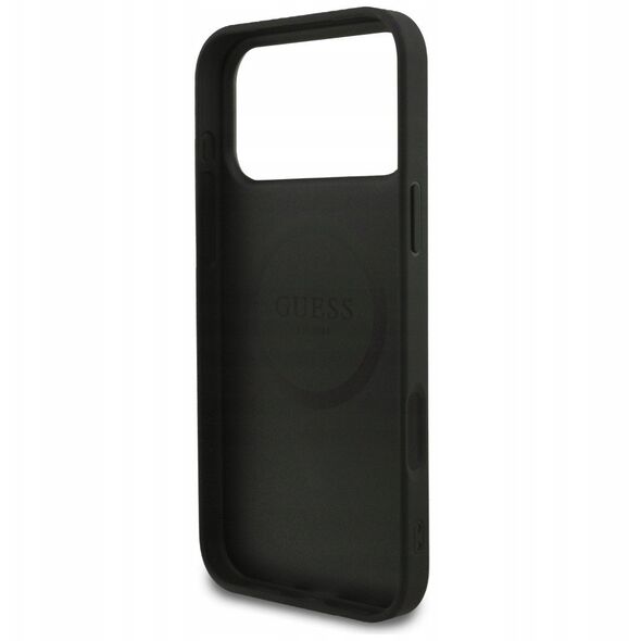 Etui Guess Grained Ring MagSafe do iPhone 17 Pro Max czarny