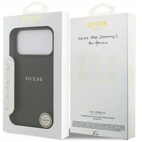 Etui Guess Grained Ring MagSafe do iPhone 17 Pro Max czarny