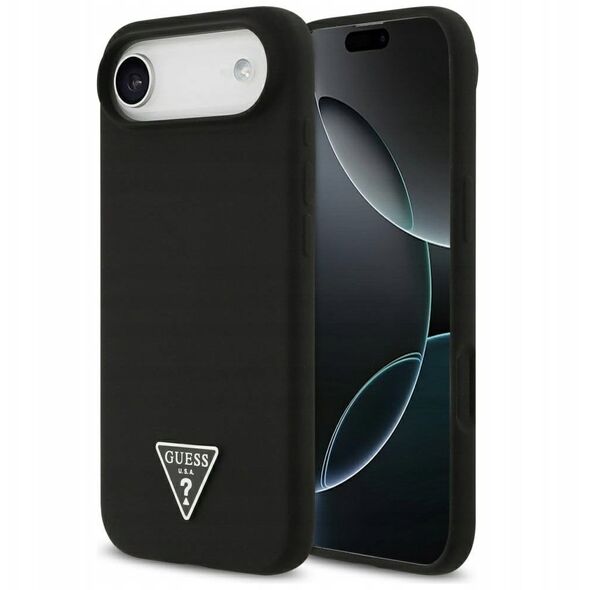 Etui Guess Silicone Triangle Logo MagSafe do iPhone 17 Air czarny