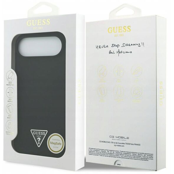 Etui Guess Silicone Triangle Logo MagSafe do iPhone 17 Air czarny