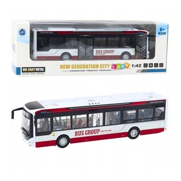 Autobus Miejski Metalowy Dźwięk Światła 1:42 Czerwony