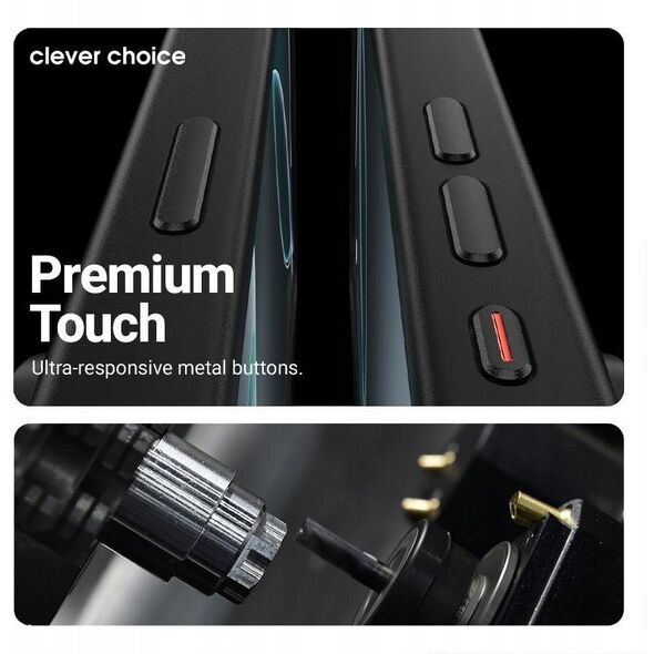 Crong Hybrid Frost MAG Cover - Etui MagSafe iPhone 17 Pro (czarny)
