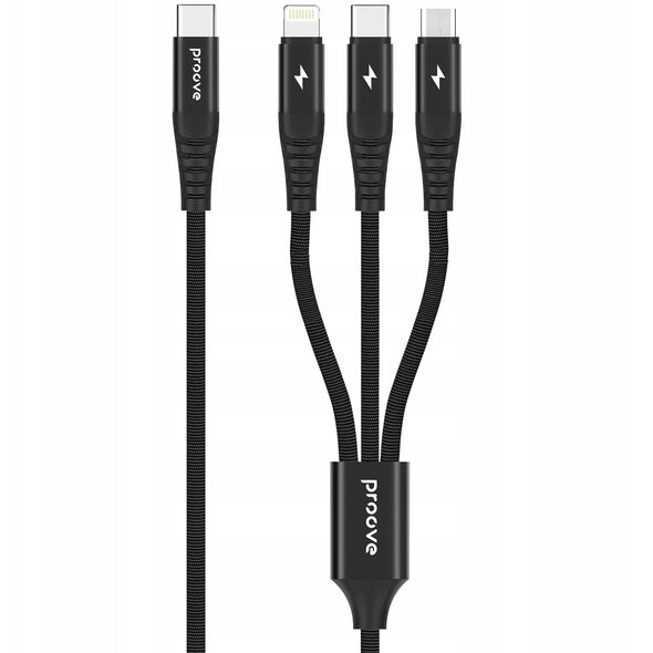 Kabel Przewód 3w1 Usb-c Na Usb Type-c Microusb Apple Lightning 1m 3a Proove / Cchy15012101 / Hydra