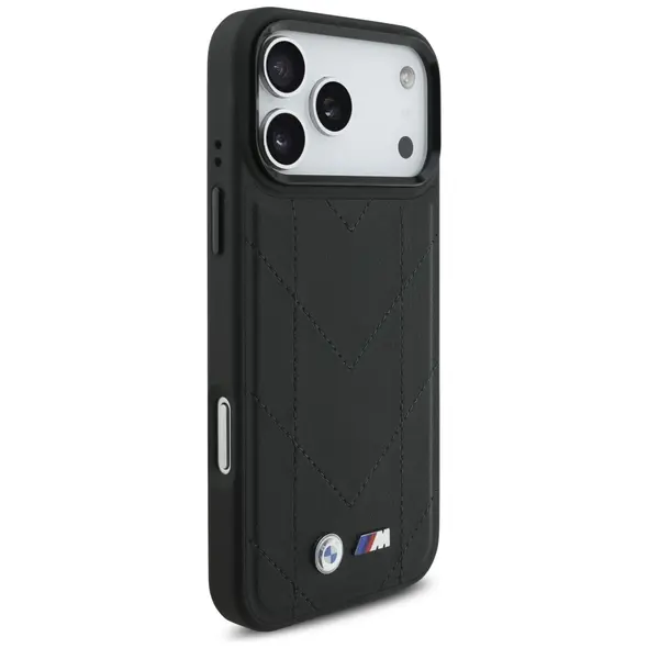 Etui BMW M Quilted Logo MagSafe do iPhone 17 Pro Max czarny
