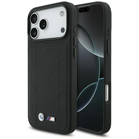 Etui BMW M Quilted Logo MagSafe do iPhone 17 Pro Max czarny