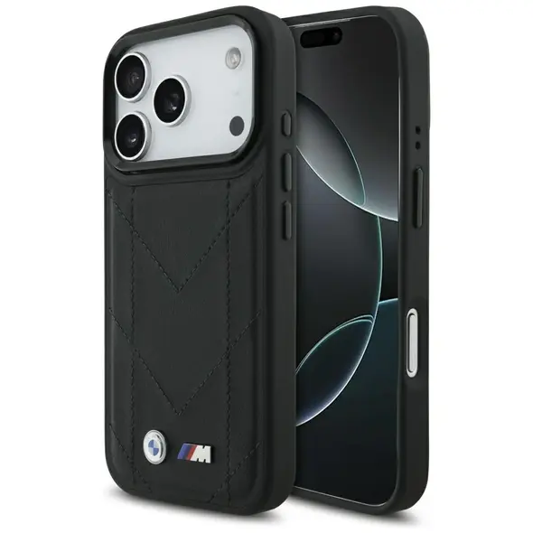 Etui BMW M Quilted Logo MagSafe do iPhone 17 Pro czarny
