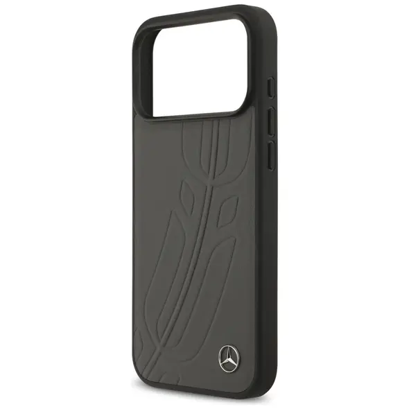 Etui Mercedes Leather Large Laurel Leave MagSafe do iPhone 17 Pro Max antracyt