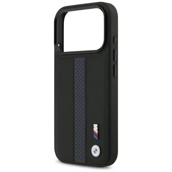 Etui BMW M Perforated Stripe Logo         MagSafe do iPhone 17 Pro niebieski