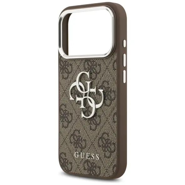Etui Guess 4G Big 4G Classic Logo do iPhone 17 Pro brązowy srebrny