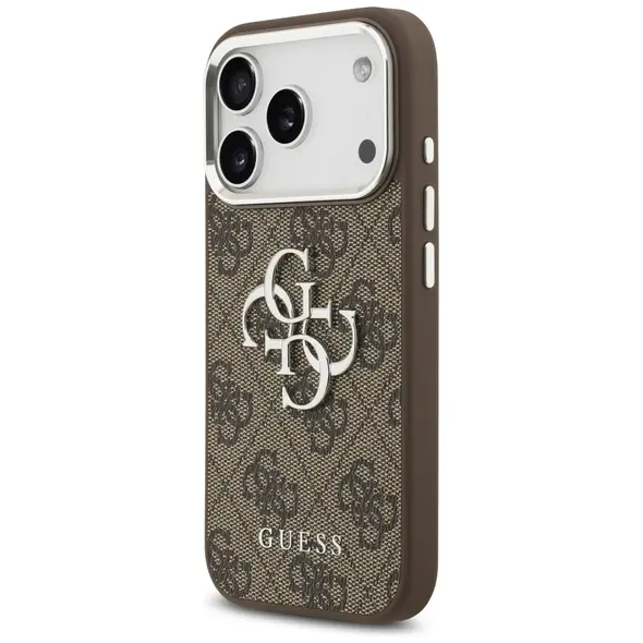 Etui Guess 4G Big 4G Classic Logo do iPhone 17 Pro brązowy srebrny