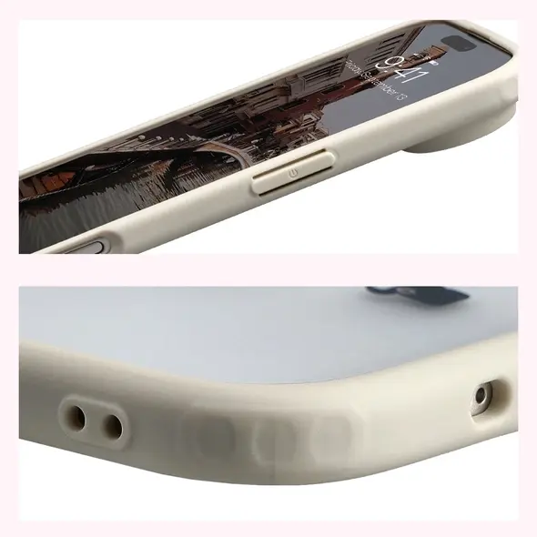 Etui z pierścieniem magnetycznym Bizon Case MatteO do Apple iPhone 17 Air przydymione-beżowe