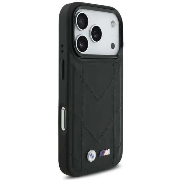 Etui BMW M Quilted Logo MagSafe do iPhone 17 Pro czarny