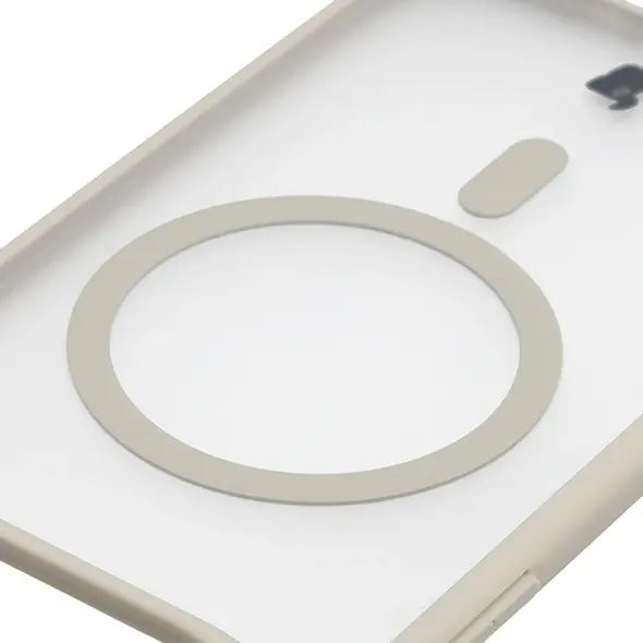 Etui z pierścieniem magnetycznym Bizon Case MatteO do Apple iPhone 17 Air przydymione-beżowe