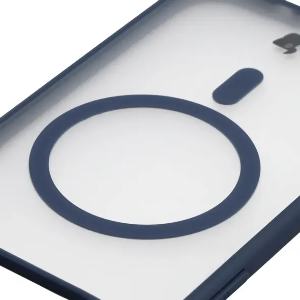 Etui z pierścieniem magnetycznym Bizon Case MatteO do Apple iPhone 17 Air przydymione-granatowe