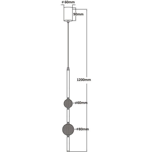 Zwis do sypialni molekuły Vaku LP-719/2P GD Light Prestige podwójna złota
