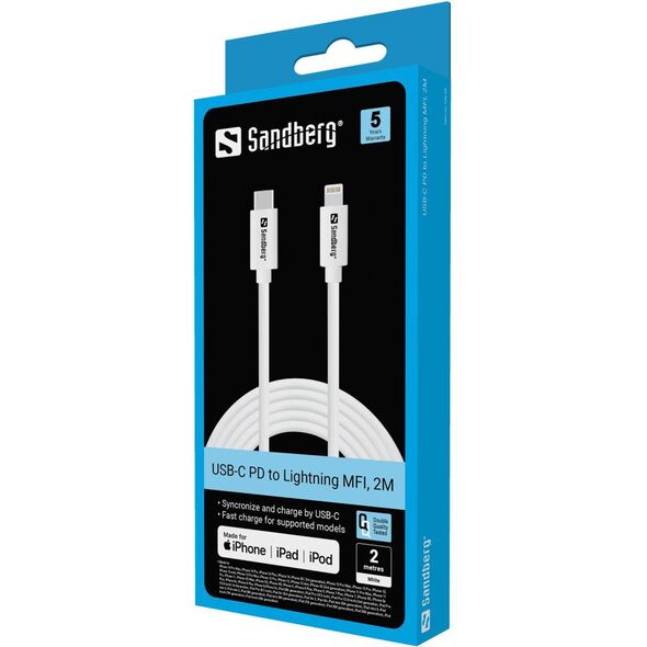 SANDBERG Lightning-Kabel - Lightning männlich zu 24 pin USB-C männlich