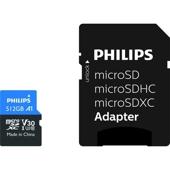 Karta Philips Ultra Pro MicroSDXC 512 GB Class 10 UHS-I/U3 A1 V30 (FM51MP65B/00)