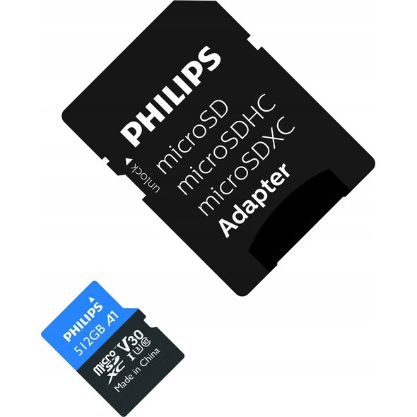 Karta Philips Ultra Pro MicroSDXC 512 GB Class 10 UHS-I/U3 A1 V30 (FM51MP65B/00)