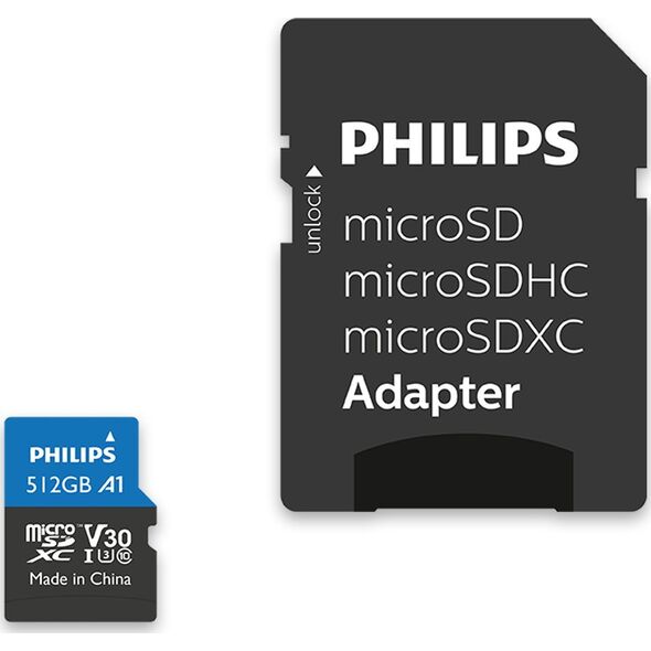 Karta Philips Ultra Pro MicroSDXC 512 GB Class 10 UHS-I/U3 A1 V30 (FM51MP65B/00)