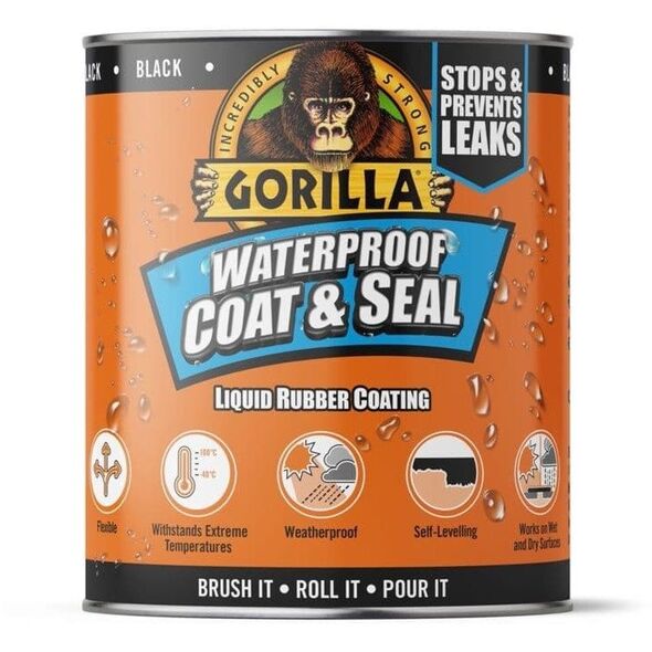 Στεγανωτικό Gorilla Αδιάβροχο Coat&Seal 473ml, μαύρο