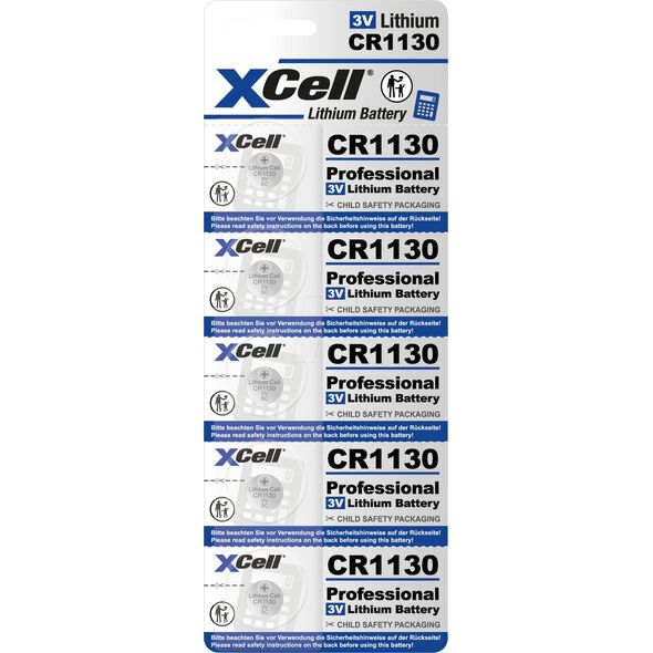 XCell Knapcellebatteri CR 1130 3 V 5 stk 48 mAh Lithium CR1130-B5