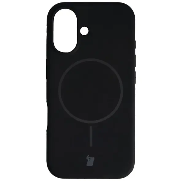 Silikonowe etui z pierścieniem magnetycznym Bizon Soft Case do Apple iPhone 16 czarne