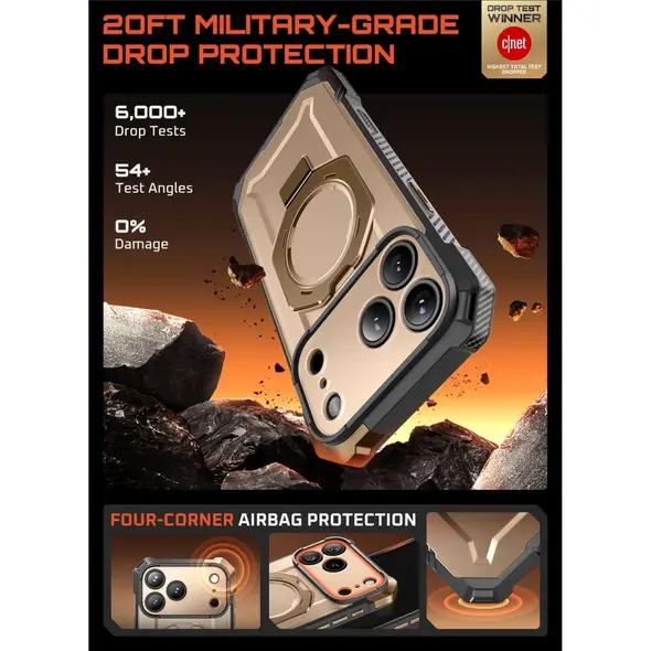 Etui Supcase Unicorn Beetle Grip Mag MagSafe do Apple iPhone 17 Pro Max Desert Gold