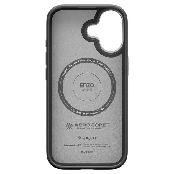 Etui Spigen Enzo Aramid T Mag MagSafe do Apple iPhone 17 Black/silver