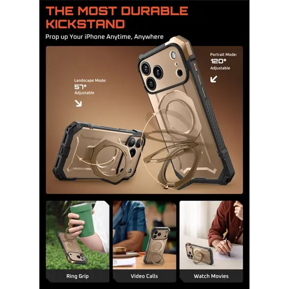 Etui Supcase Unicorn Beetle Grip Mag MagSafe do Apple iPhone 17 Pro Max Desert Gold