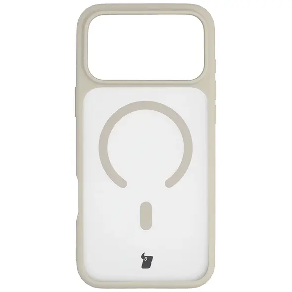 Etui z pierścieniem magnetycznym Bizon Case MatteO do Apple iPhone 17 Pro Max przydymione-beżowe