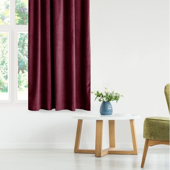 AmeliaHome Zasłona VELVET styl klasyczny na taśmie 140x270 czerwona
