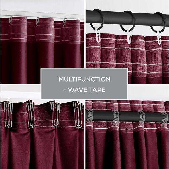 AmeliaHome Zasłona VELVET styl klasyczny na taśmie 140x270 czerwona
